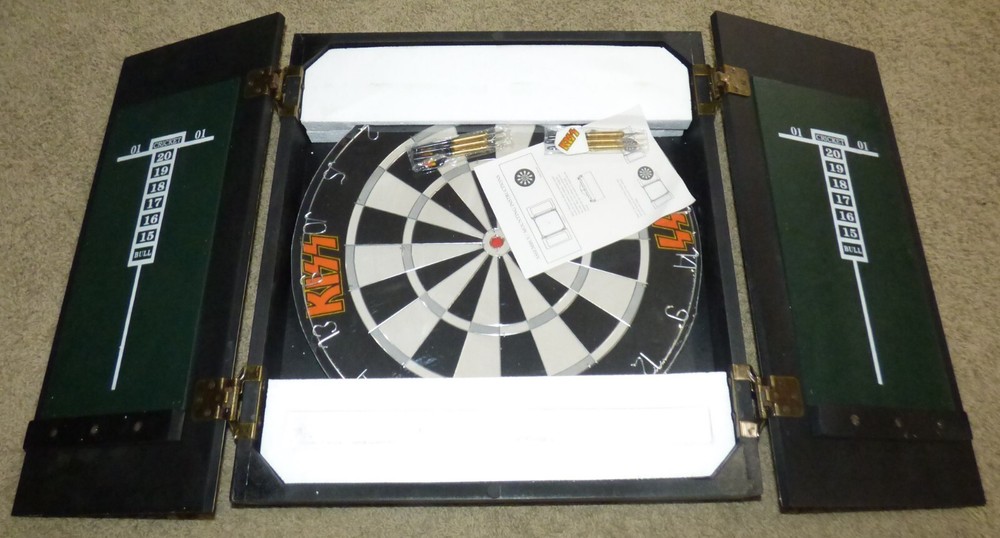 Vintage KISS Band Dart Board Cabinet, New Open Box