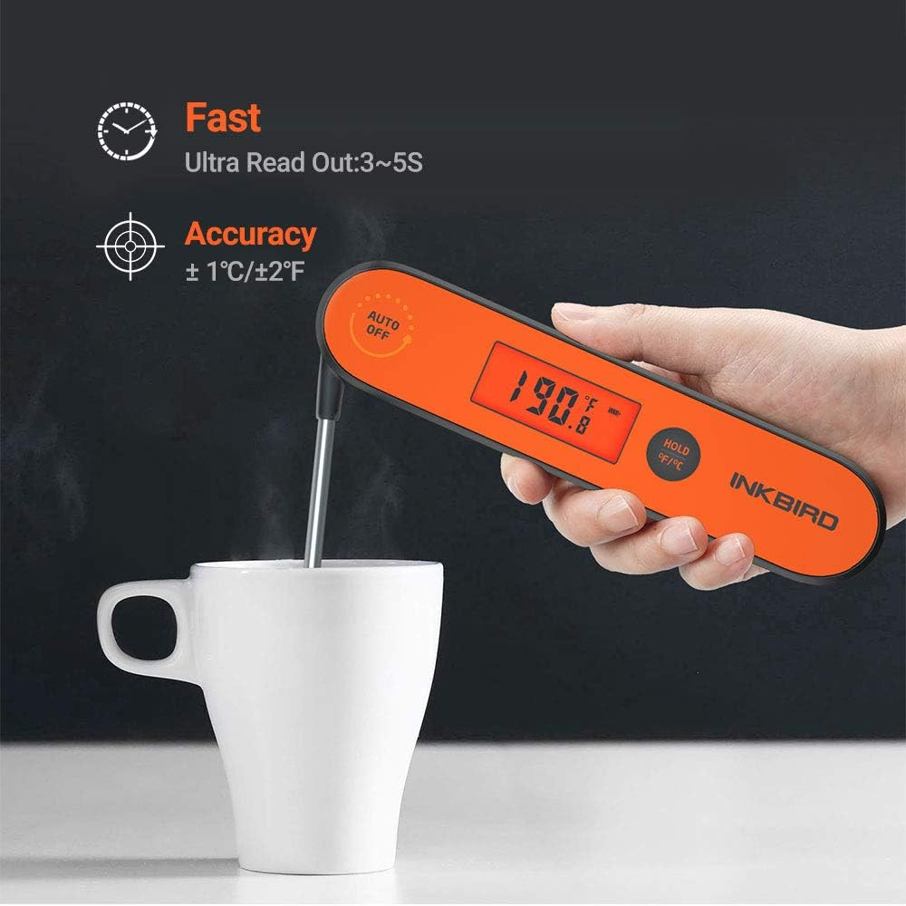 Instant Read Waterproof Meat Thermometer with Backlight & Magnet