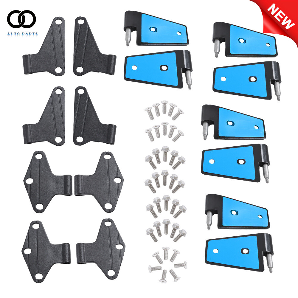 For Jeep Wrangler JK 2007-2018 Body Door Hinge Replacement Set Black Powder Coat