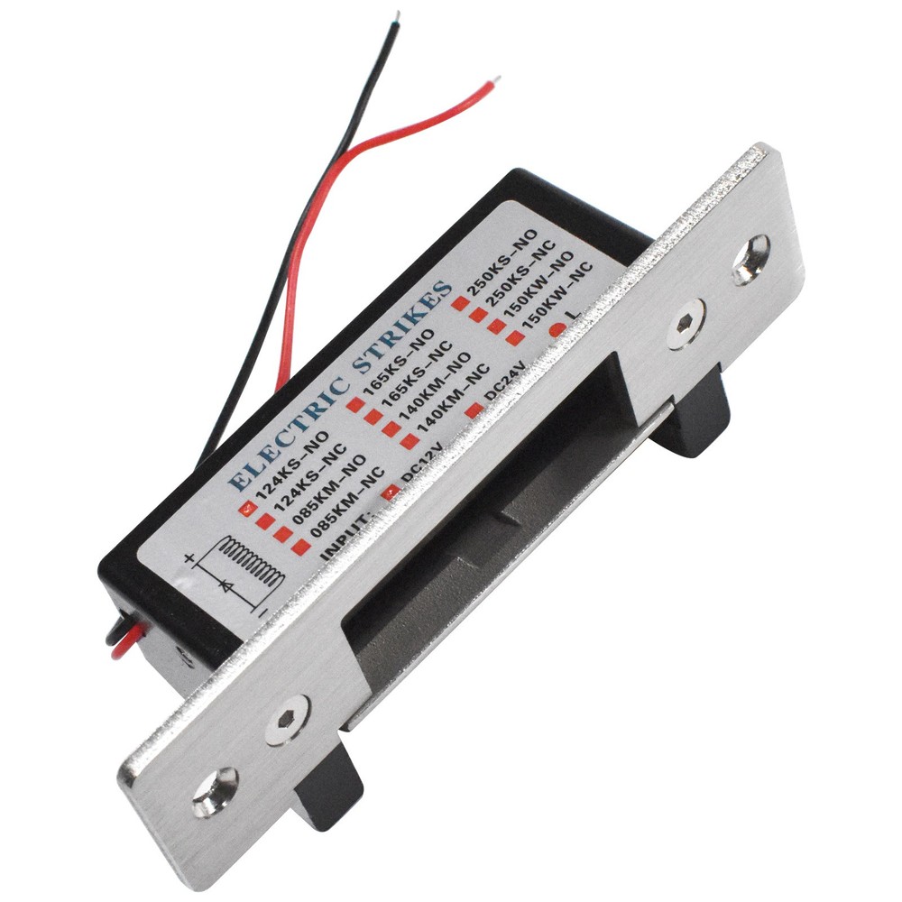 12VDC Fail-Secure/Fail-Safe Adjustable Electric Door Strike Lock - Black