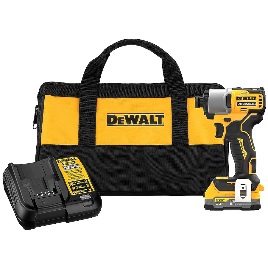 DEWALT POWERSTACK DCF840E1 20V MAX 1/4" BRUSHLESS CORDLESS IMPACT DRIVER KIT