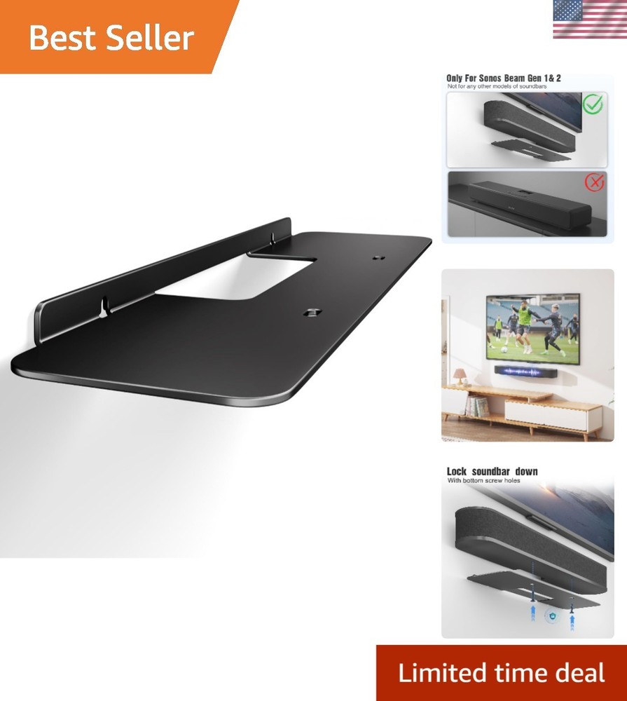 Wall Mount Bracket for Sonos Beam Gen 1 & 2 - Anti-Slip, Space-Saving