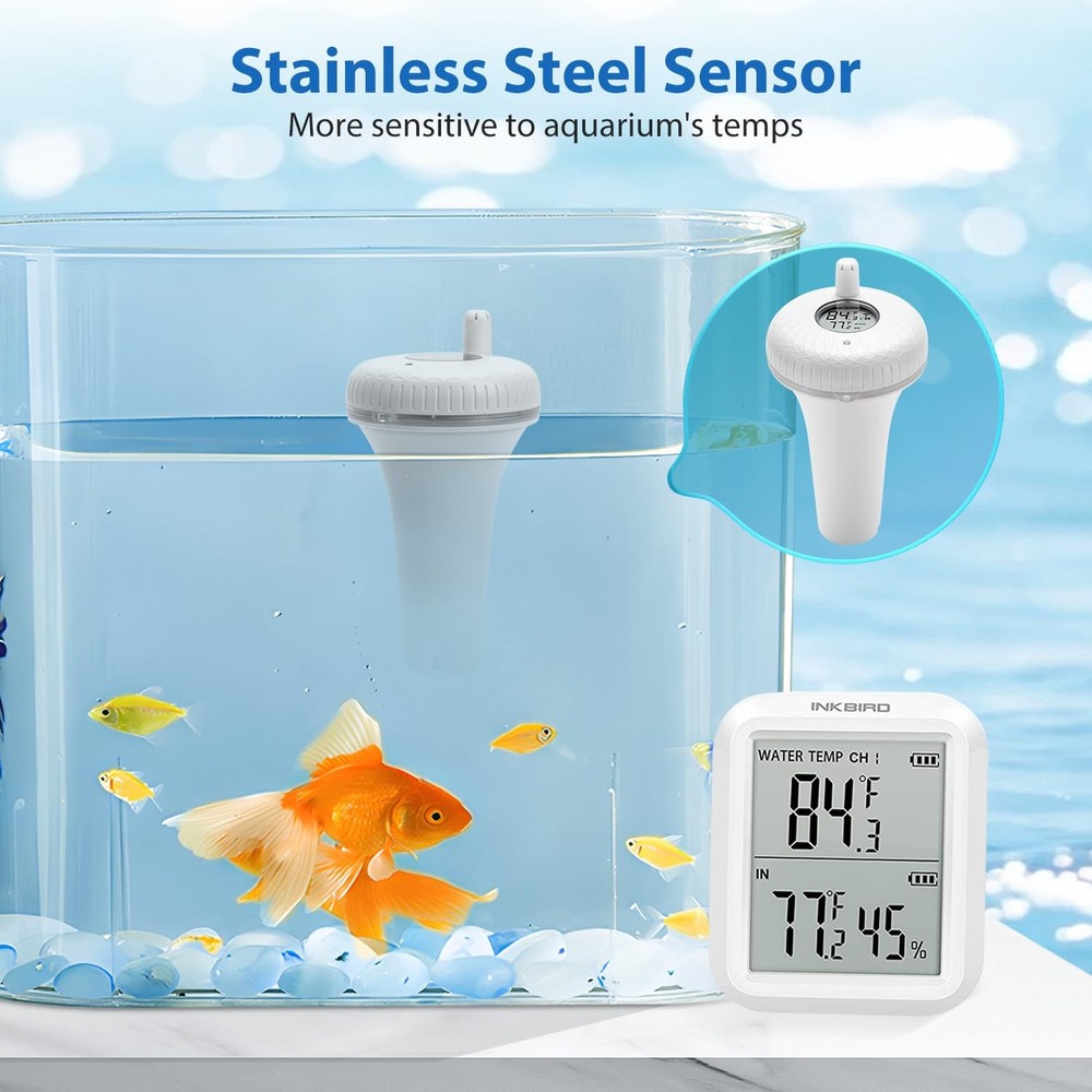 Wireless Floating Pool Thermometer Easy Read for Hot Tubs