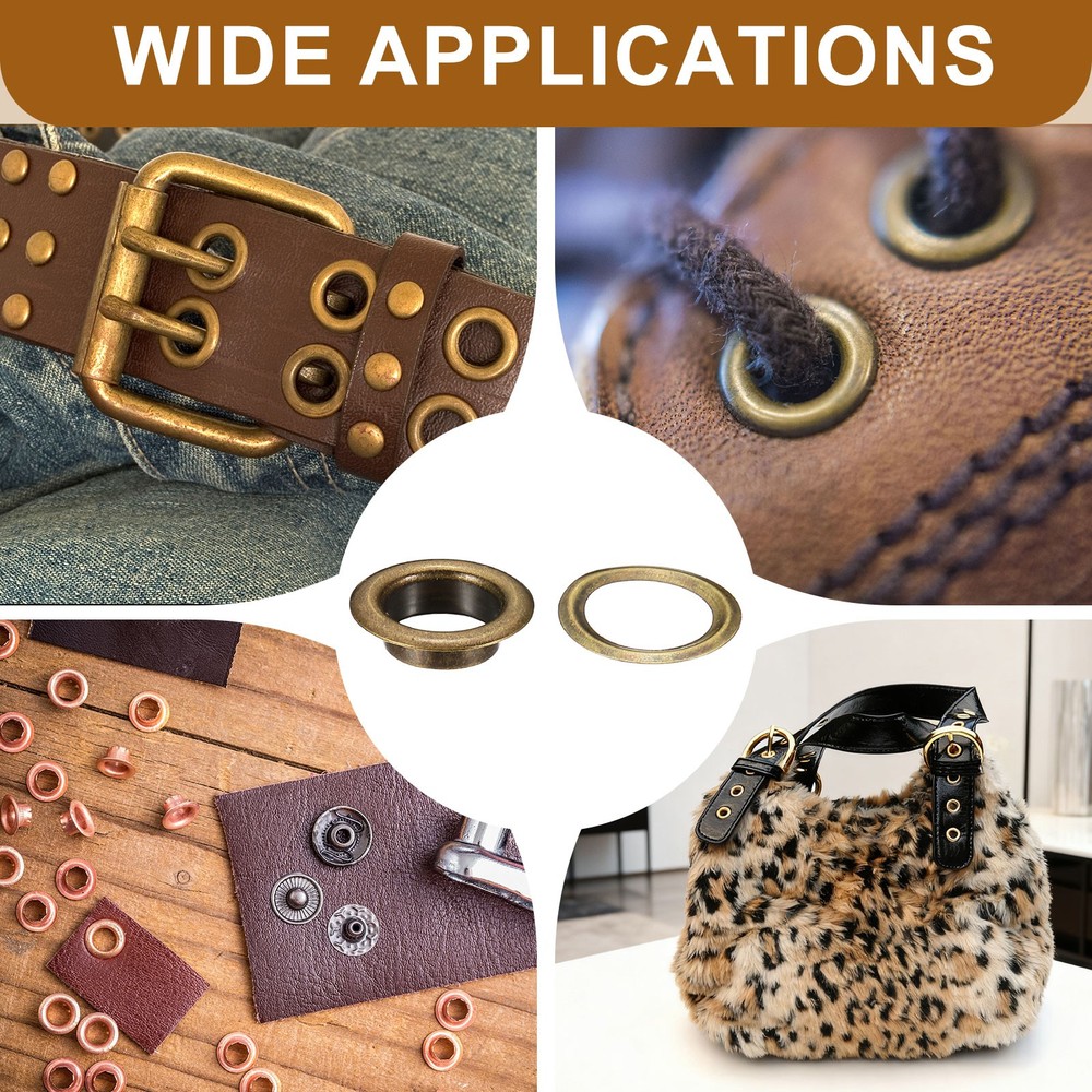 200 Sets Grommets Eyelets, 8mm Brass Self Backing Eyelets, Bronze