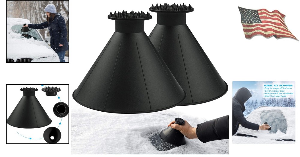 Cone Magic Ice Scraper for Windshield - Perfect Winter Gift Set