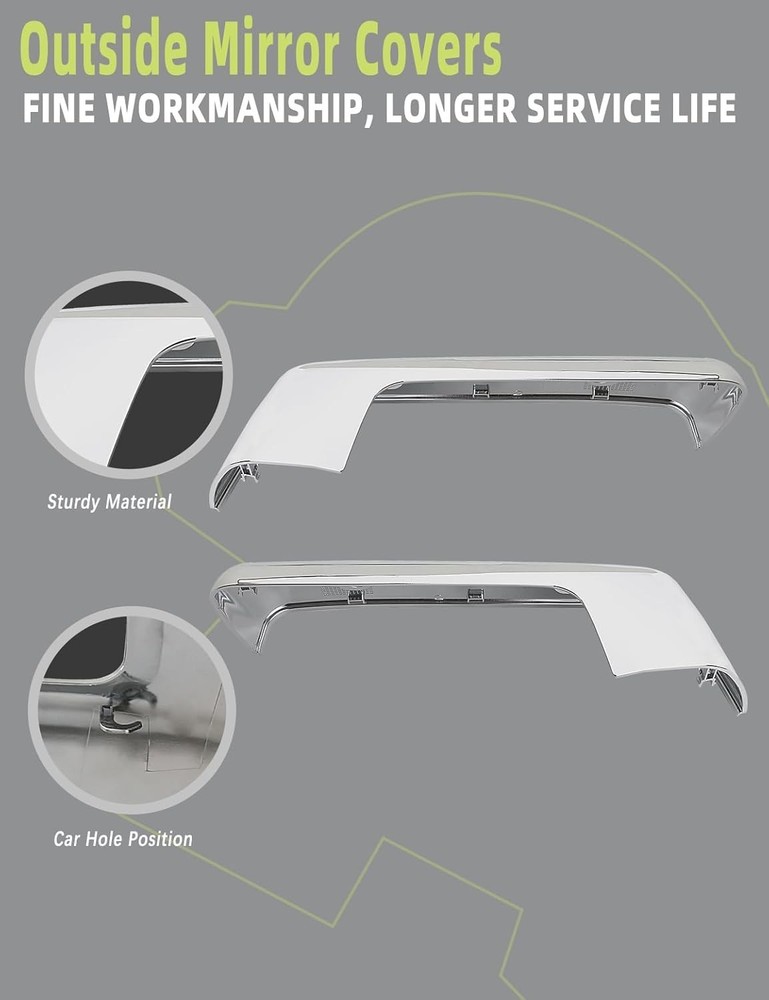 Outside Mirror COutside Mirror Covers Compatible with Chevy Silverado 1500 2500