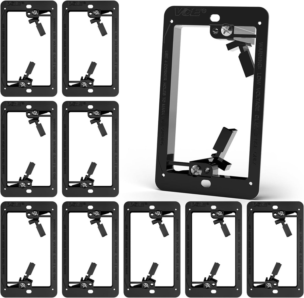 VCE Low Voltage Mounting Bracket 10 Pack, Flush Low Voltage Box for Single Gang