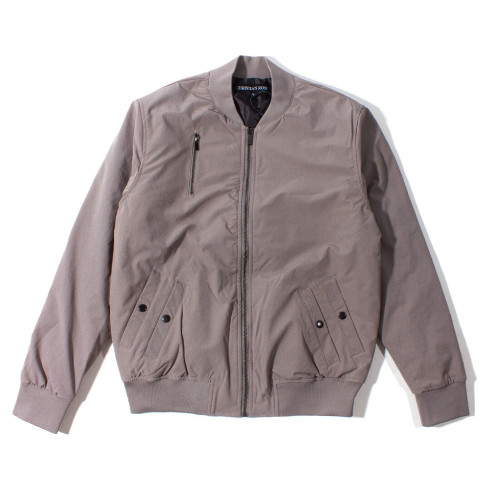 Christian Rose Men's Grey Applique Bomber Jacket