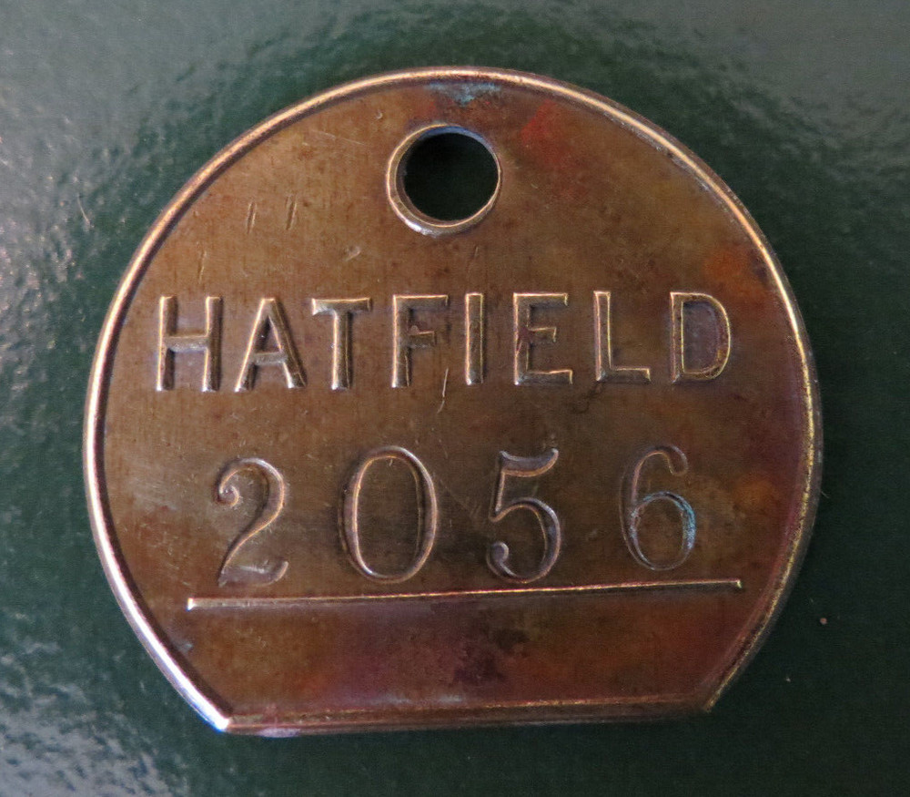 HATFIELD 2056 - Pit Checks Tally Mining Miners Memorabilia