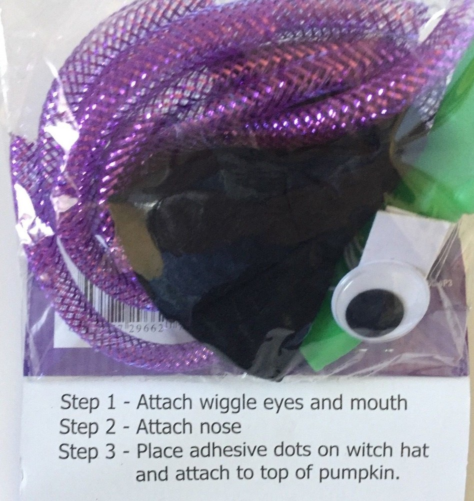 Halloween Pumpkin Decor Kit ~ Witch ~ NO CARVING REQUIRED