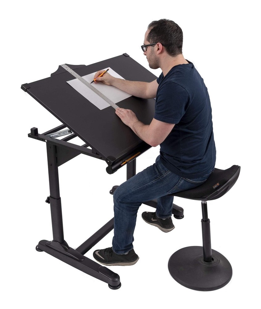 Stand Up Desk Adjustable Height and Angle Drafting Table Drawing Desk with La...