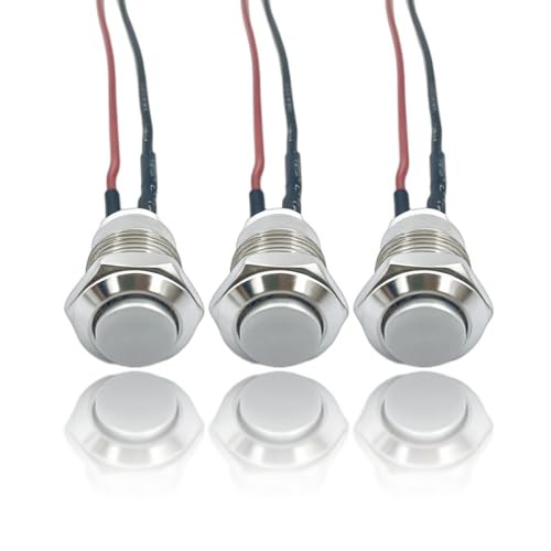 12mm Momentary Push Button Switch, High Head, Waterproof Metal On Off Switch