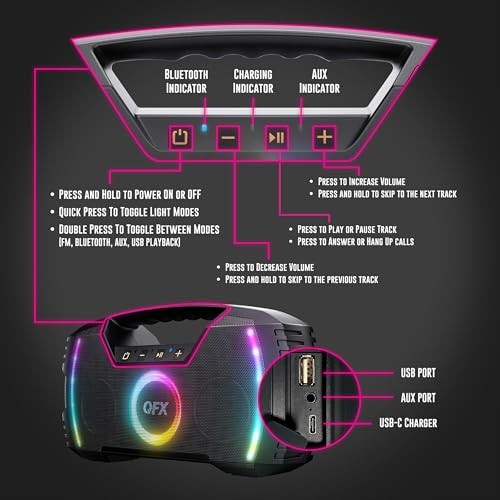 Powerful & Portable Waterproof All Terrain Bluetooth Speaker with Deep Bass,