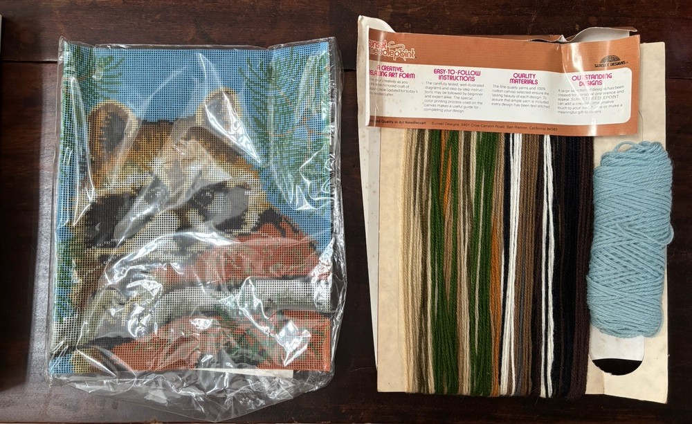 Sunset Needlepoint Kit “Raccoon”