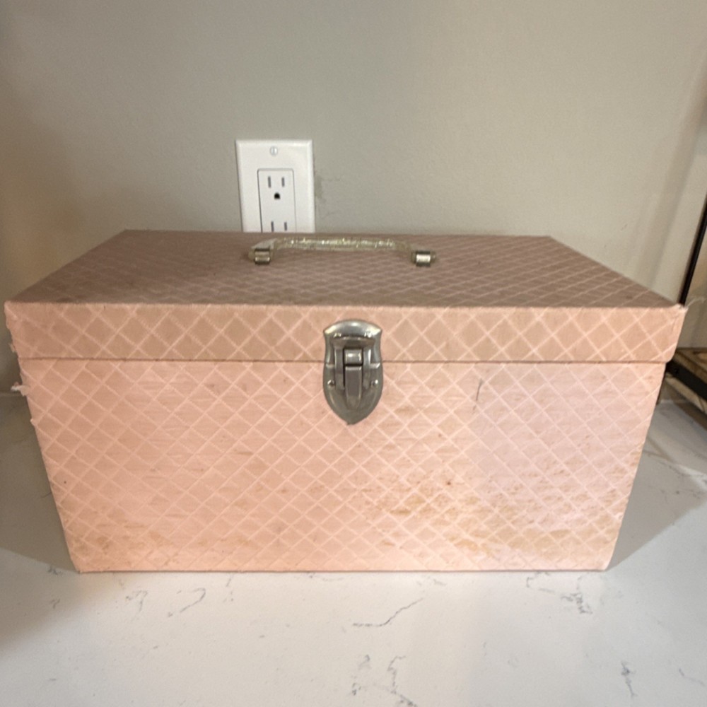 Vintage Assorted Sewing Supplies with Pink Box