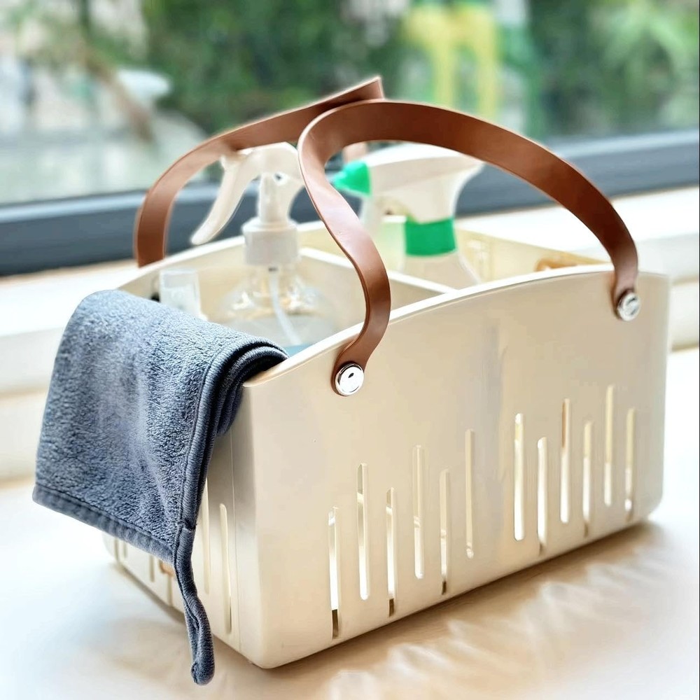 Portable Shower Caddy,Foldable Shower Caddy with Handle and Adjustable Divide...