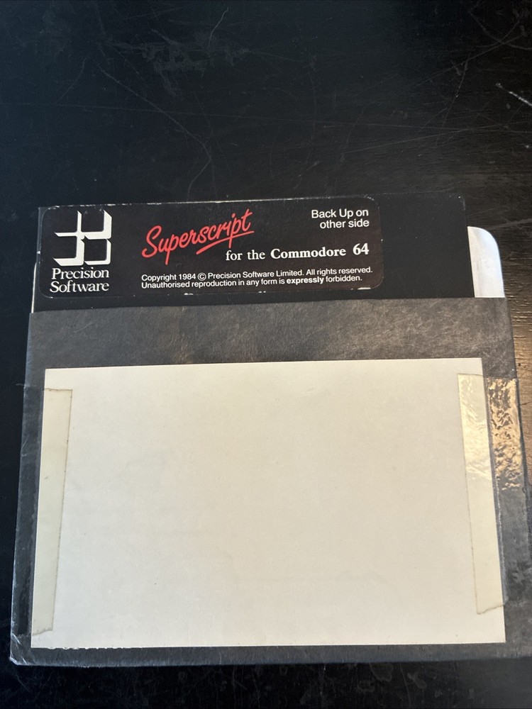 Superscript Word Processor Disk Software for Commodore 64 By Precision Software