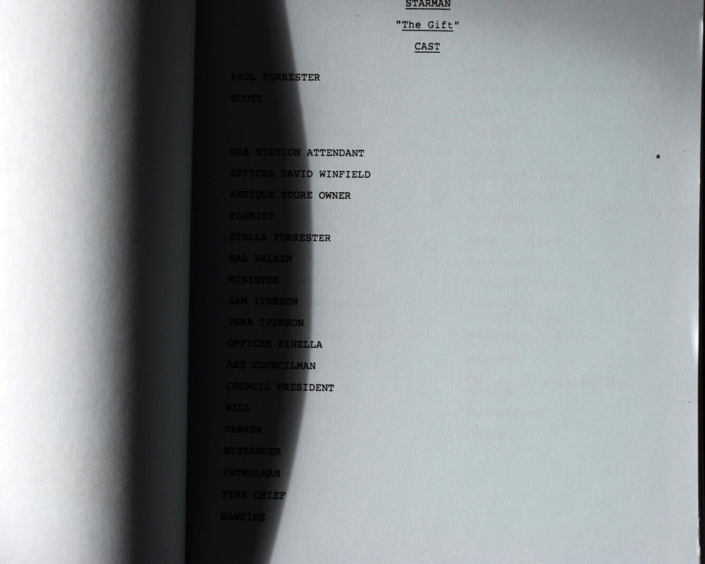 1986 Starman " The Gift " Original Screenplay Script Final Draft