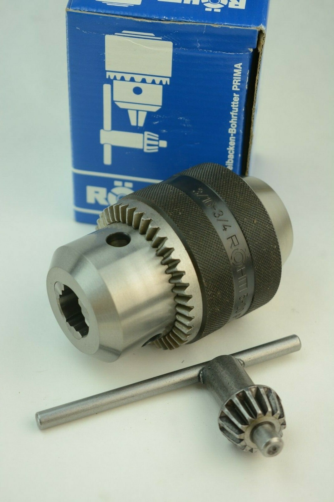 Rohm Germany Quality Precision Drill Chuck & Key 3/16"-3/4" 4JT #4 Jacobs Taper