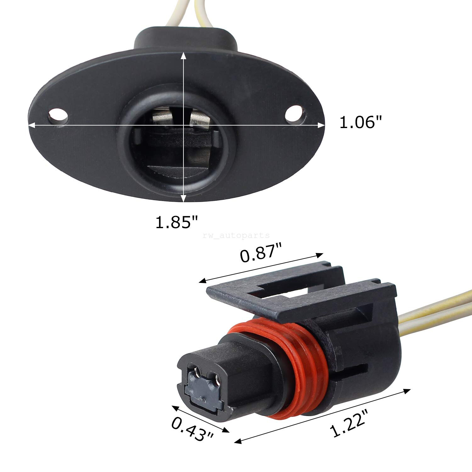 2x Rear License Plate Light Wire Harness Socket For 94-01 Dodge Ram 1500 2500