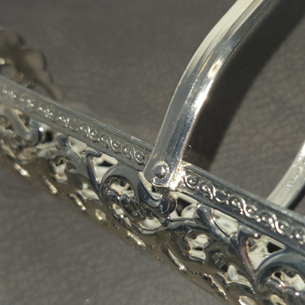 Vintage Queen Anne Silver Plated Cracker Biscuit Rack Tray In Original Box