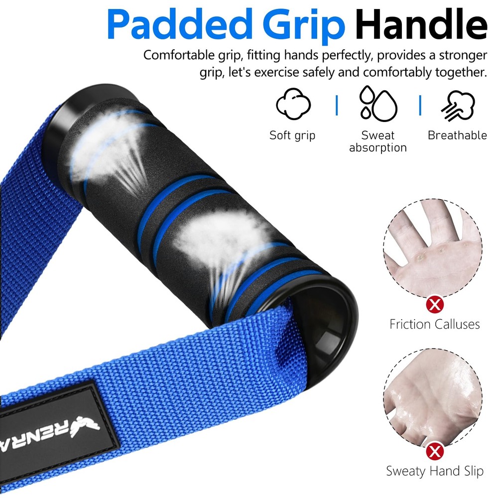 Gym Exercise Handles, Handle Attachments for Cable Machine Pulleys, Resistanc...