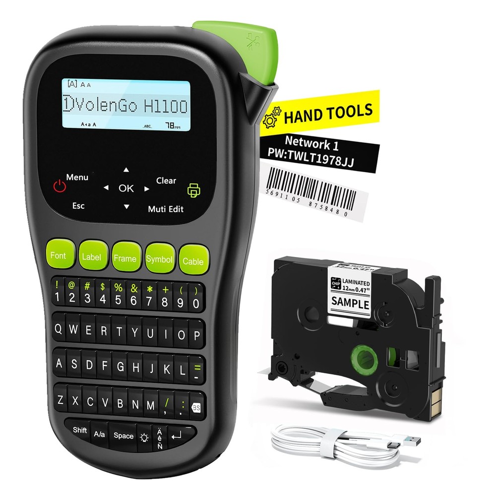 Label Maker Waterproof-Labels, Wire Cable Label Maker, Labeler Machine with T...