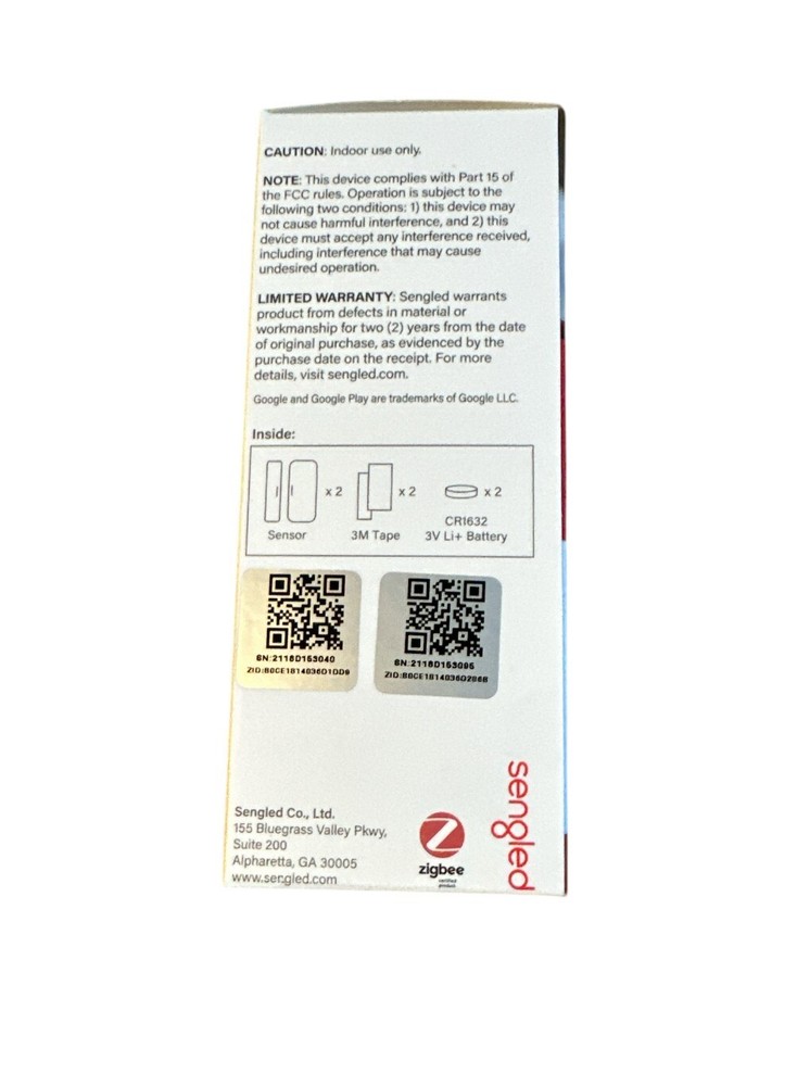 Sengled Smart Window & Door Sensor Compatible With Alexa Google HUB REQUIRED