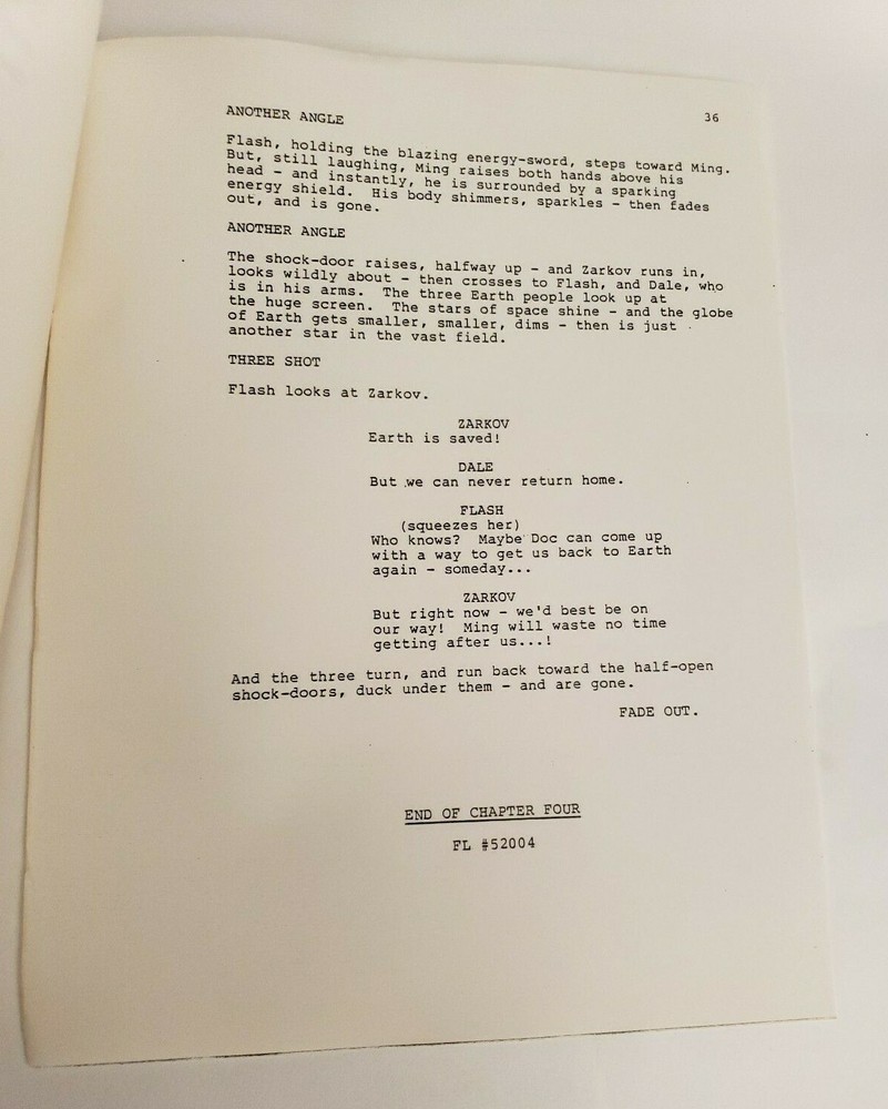 FLASH GORDON / Samuel A. Peeples 1979 TV Script "Chapter Four: To Save Earth"