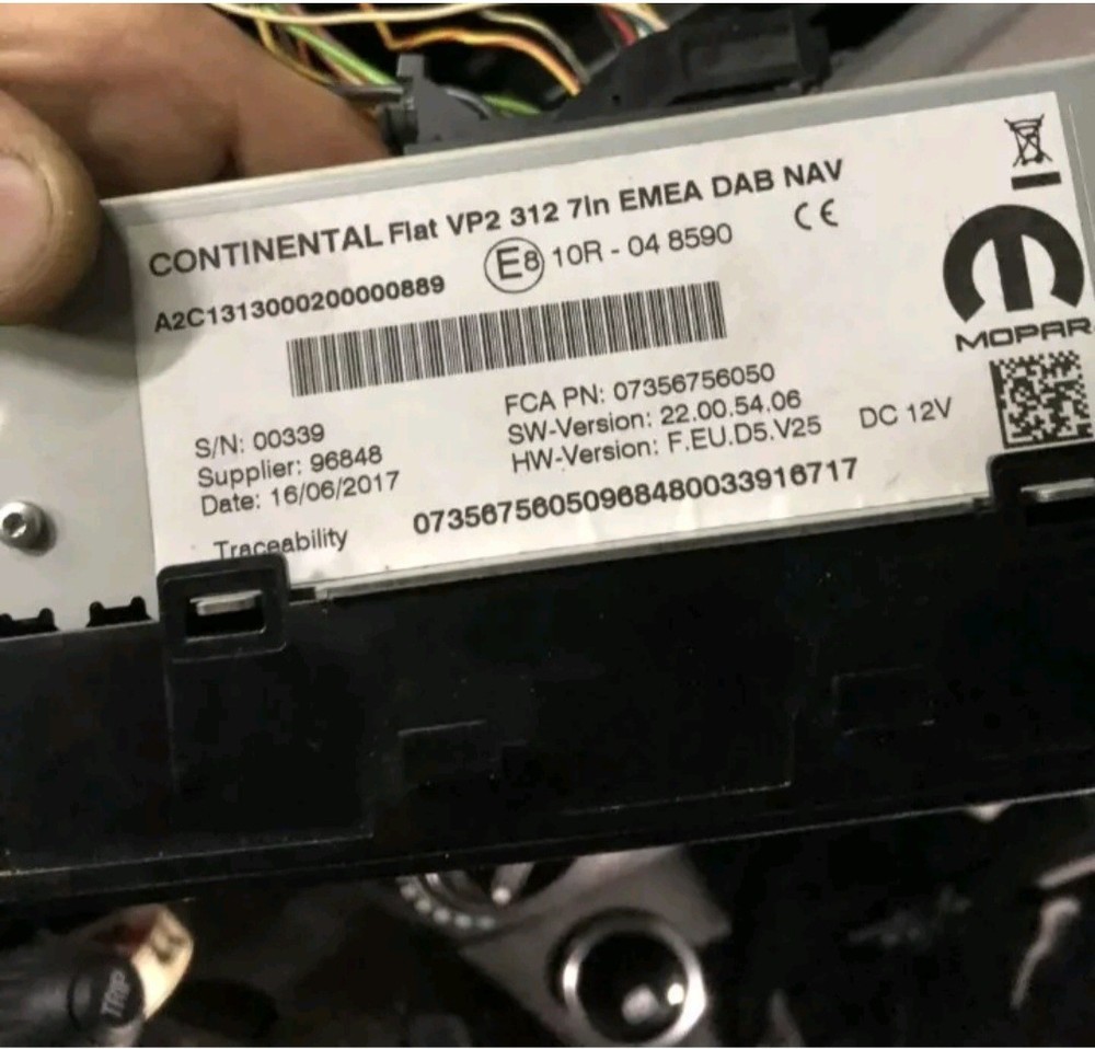 ✅ FIAT 312 VP2 EMEA DAB NAV Radio Unlock Code 5" 7" Serial Based Service