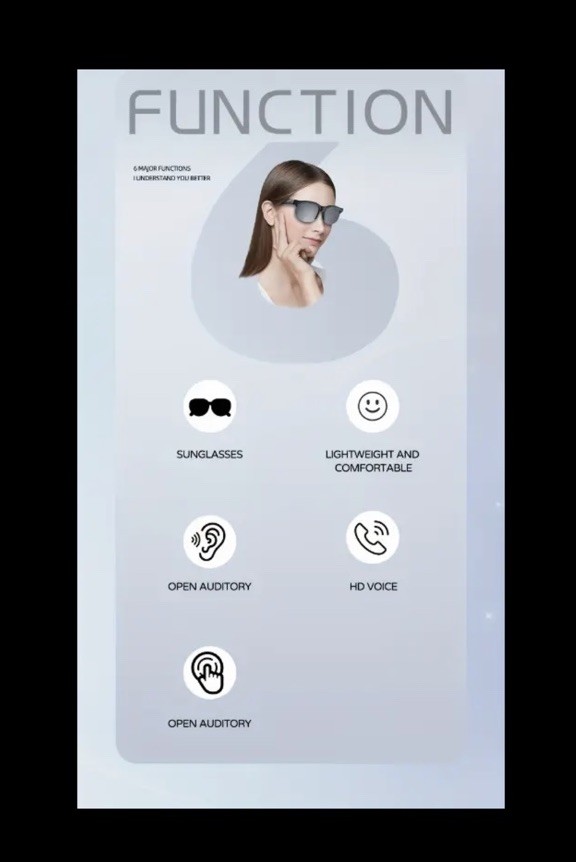 Wireless Headset Sunglasses XG88 Pro Bluetooth Unopened Package