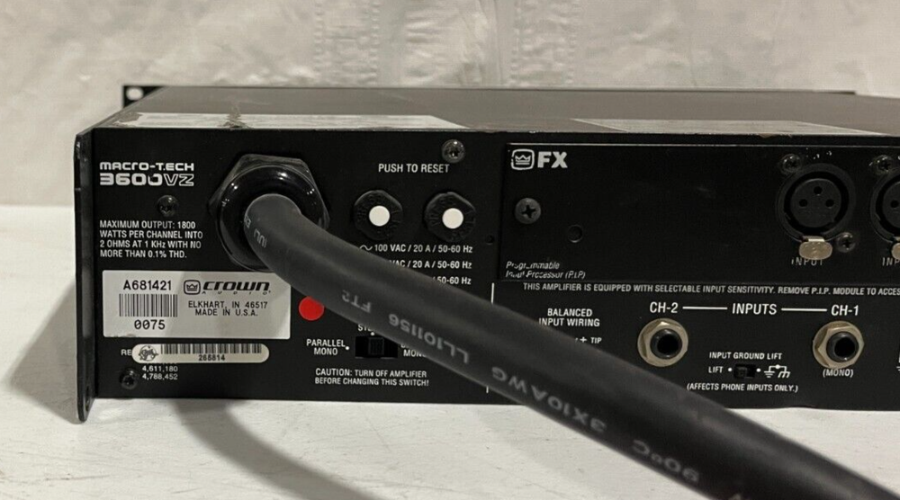 Crown Macro-Tech 3600vz Amplifier , L5 30 Connector