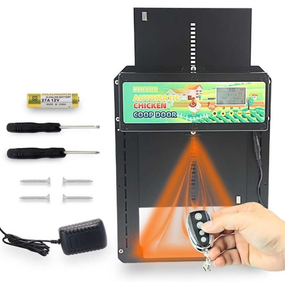 Automatic Chicken Coop Door Auto Chicken Door Opener Timer & Light Sensor