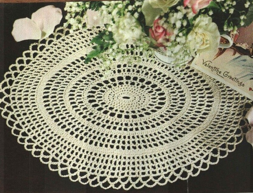 SIMPLY OVAL DOILY 11 1/4" HOME DECOR CROCHET PATTERN INSTRUCTIONS