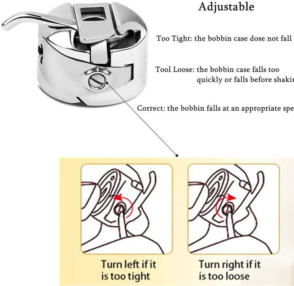 2pcs Bobbin Case + 20 Metal Bobbins Class 15 Front-Loading Compatible Machines