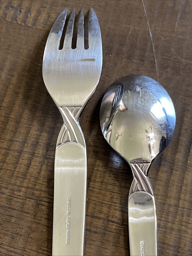 Set Of 2 Oneida Stainless SIMPLICITY Dinner Fork & Teaspoon flatware