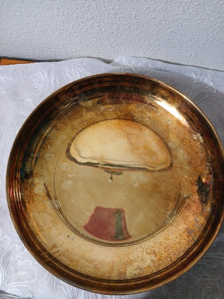 VTG Wm Rogers Metal Serving Bowl / Dish 12" Round Pedestal No Pattern