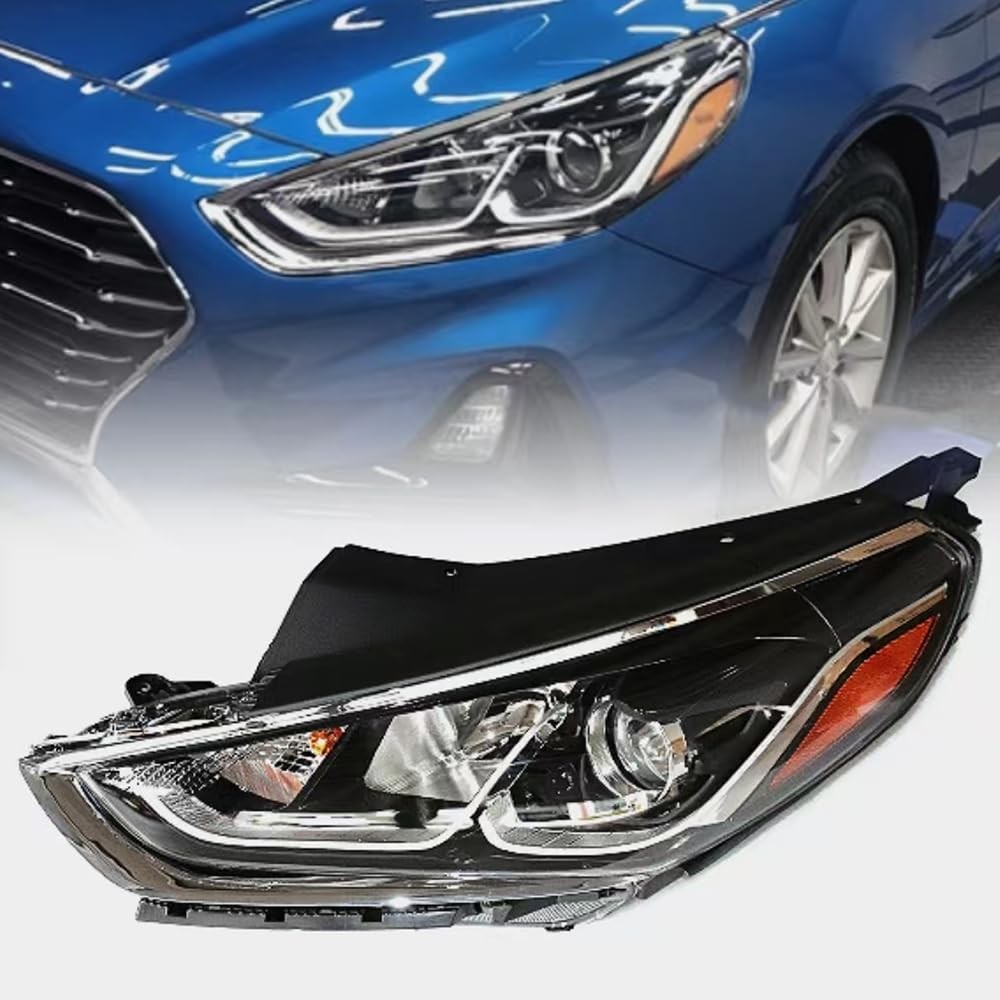 2018 2019 Sonata Halogen Headlight Assembly Chrome Housing Left Driver Side