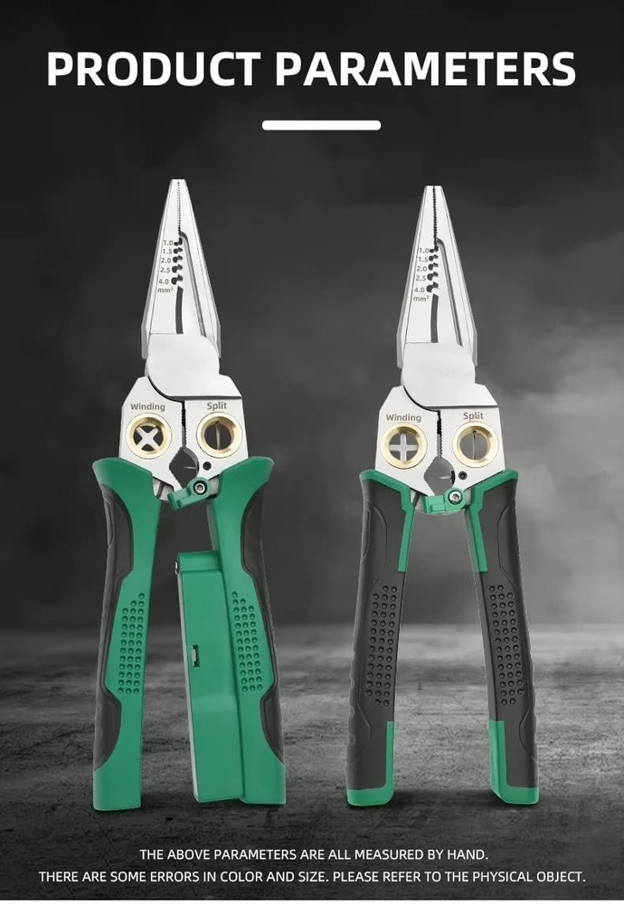 8 In 1 Wire Stripper With Voltage Tester, Multi-Function Electric Green