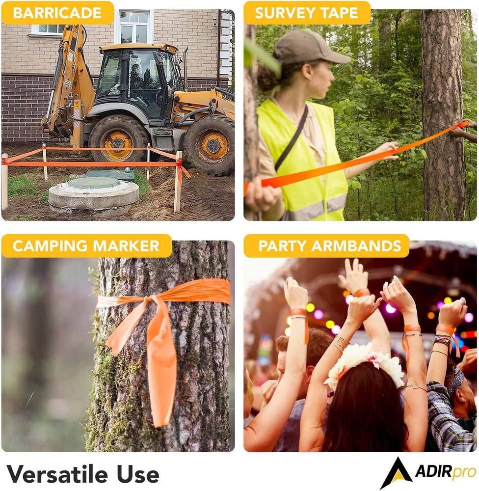 Neon Flagging Tape 12-Pack - Fluorescent Orange