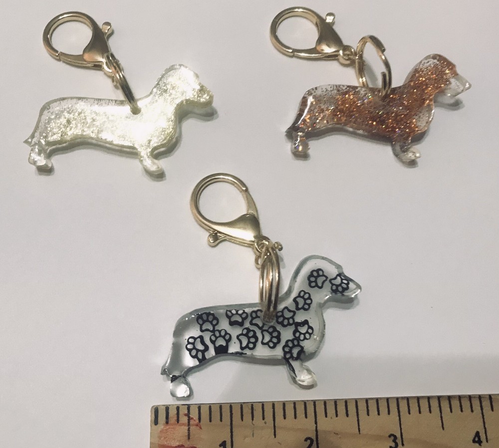 Dachshund Keychain Hand Made Resin