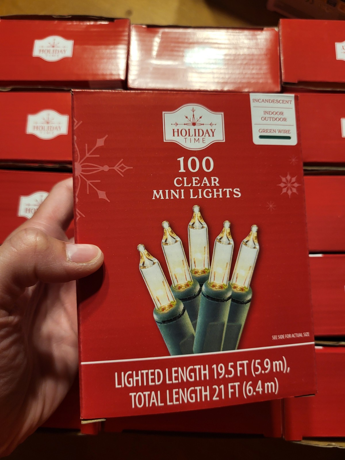 Holiday Time 100 Clear Mini lncandescent Christmas Tree Lights Indoor Outdoor