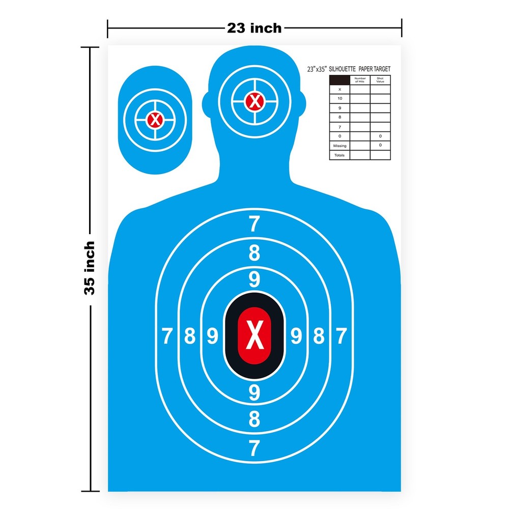 Paper Shooting Targets for Range Bulk 23"×35" Silhouette 24PC, Multicolor