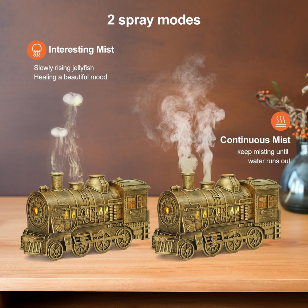 Train Diffuser 300ml, Aromatherapy Diffuser Cool Mist Ultrasonic Aroma Train ...
