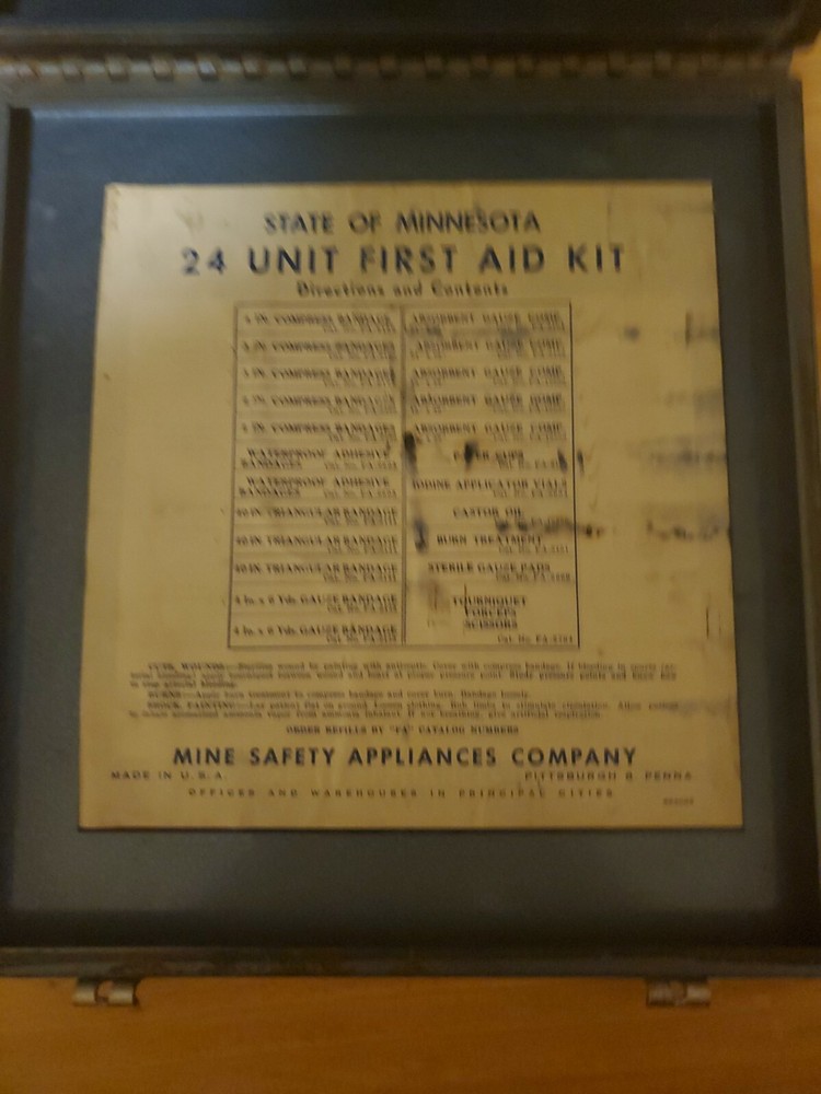 MSA state Minnesota 24 unit first aid kit Case
