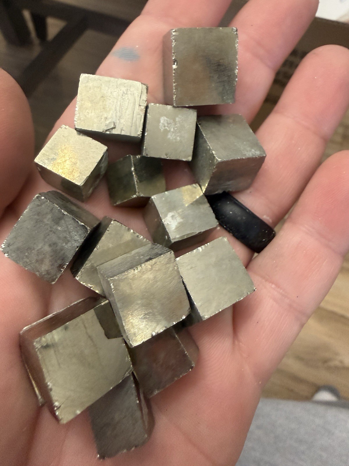 almost 1lb mixed pyrite cubes limonite after pyrite lot 2