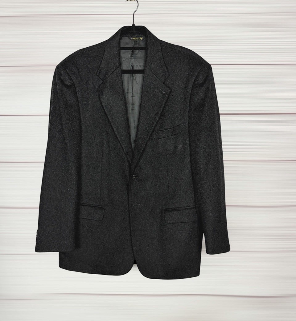 Louis Dell'Olio Cashmere Sport Coat Charcoal Blazer Vintage 42R Vintage Italy