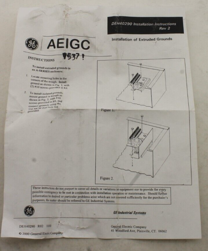 GE DEH40290 Extruded Grounds Kit