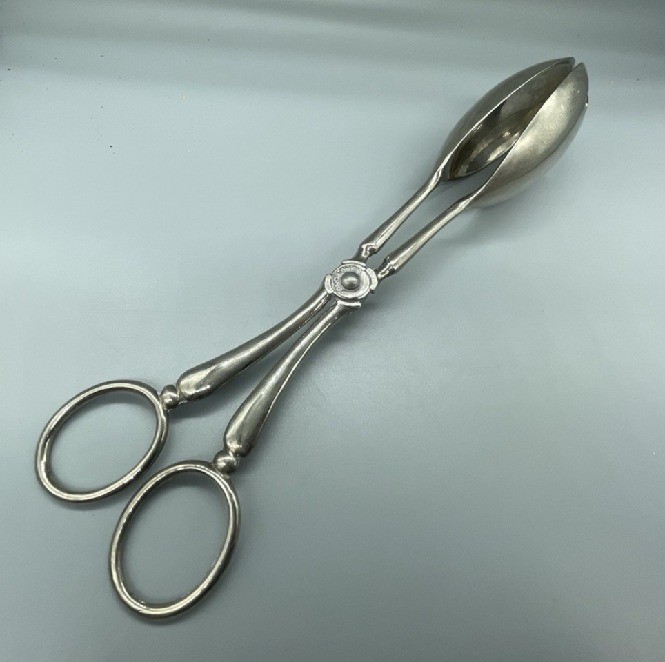 Vintage Leonard Silverplate Gourmet Salad Fruit Serving Tongs Hong Kong