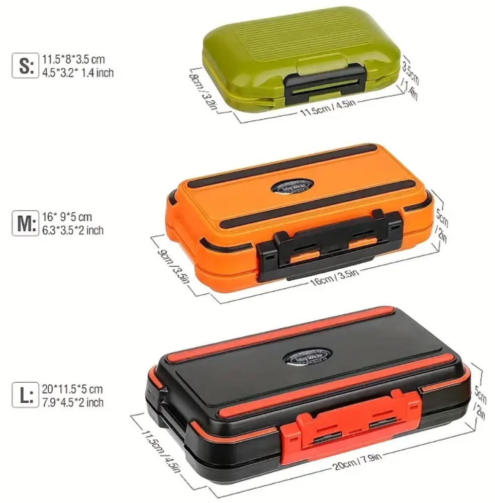 Fishing Tackle Box Lure Waterproof Compartments 2 Layer Storage Hard Case Hook